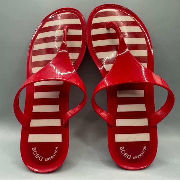 BCBG candy cane red Women's sandals Size: 8 - Picture 1 of 7
